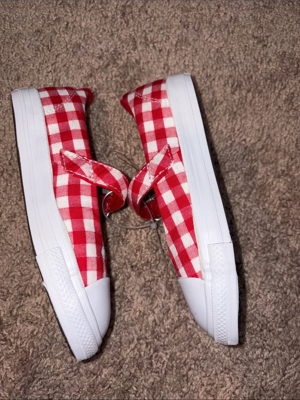 Converse Kids Red and White Gingham Mary Jane Sneakers NWOT